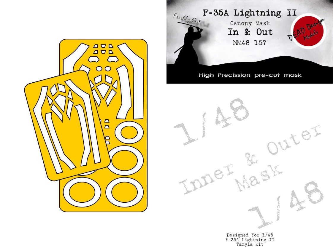 1:48 F-35 A Lightning II - canopy frame paint mask (double sided)