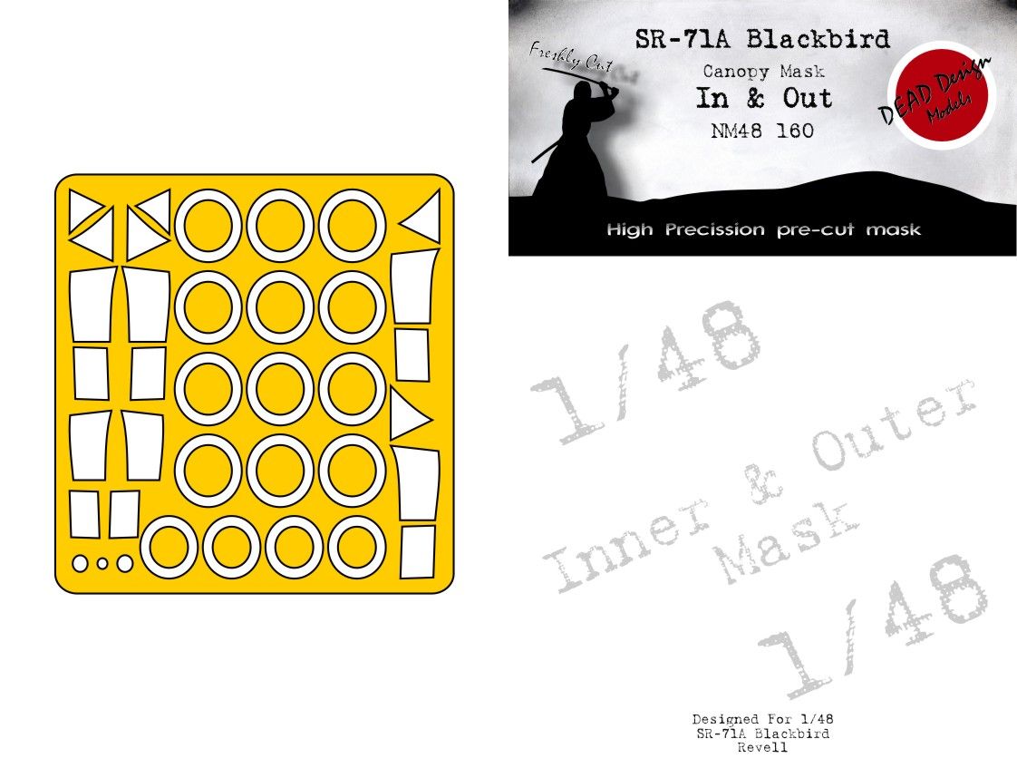 1:48 SR-71 Blackbird - canopy frame paint mask (double sided) for Revell