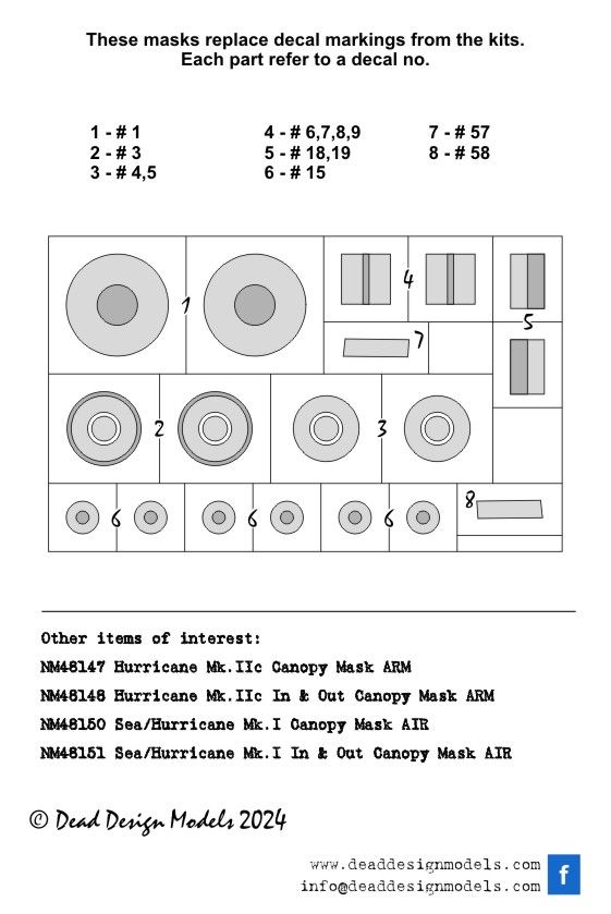 1:48 Hurricane Mk.IIC Trop - National Insignia and Markings for Arma Hobby