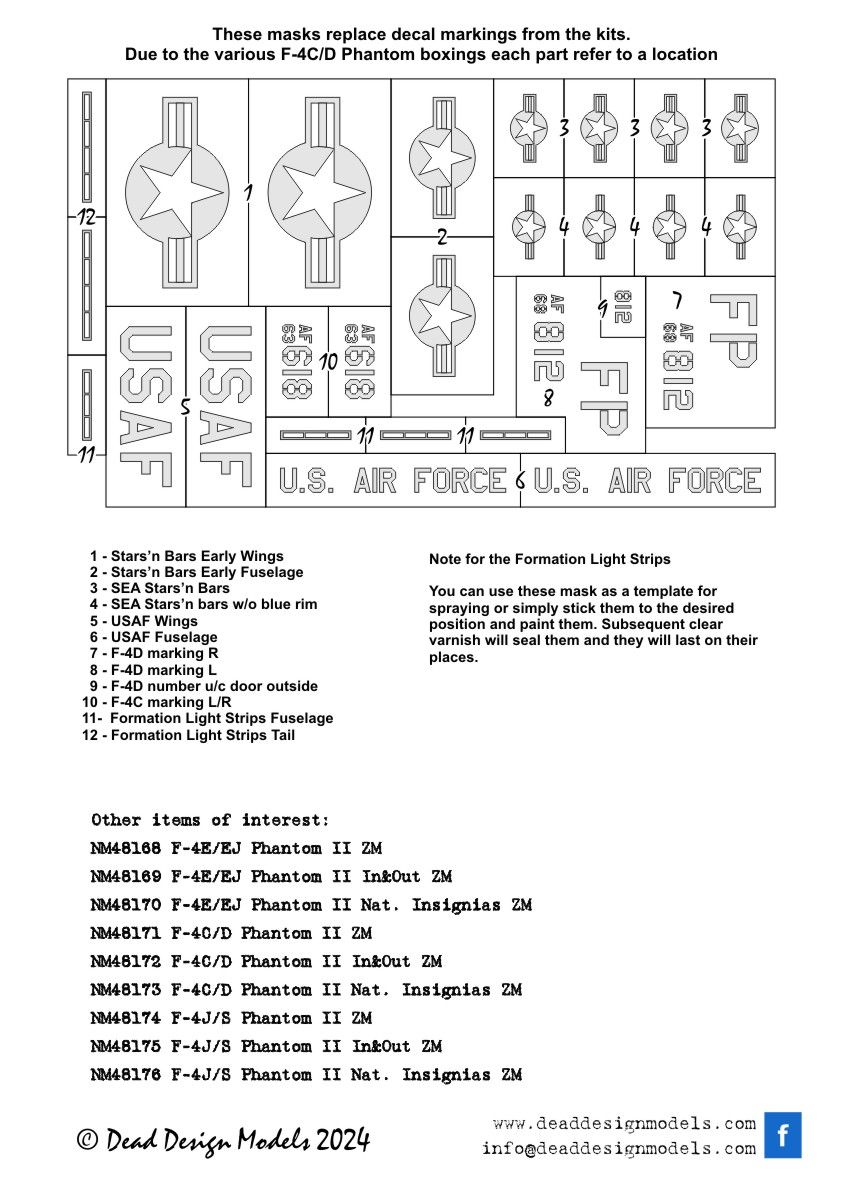 1:48 F-4C/D Phantom II National Insignias And Markings Zoukei Mura