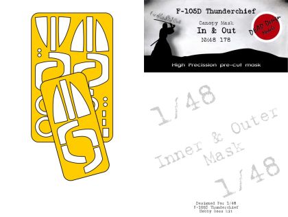 1:48 F-105 D Thunderchief - canopy frame paint mask