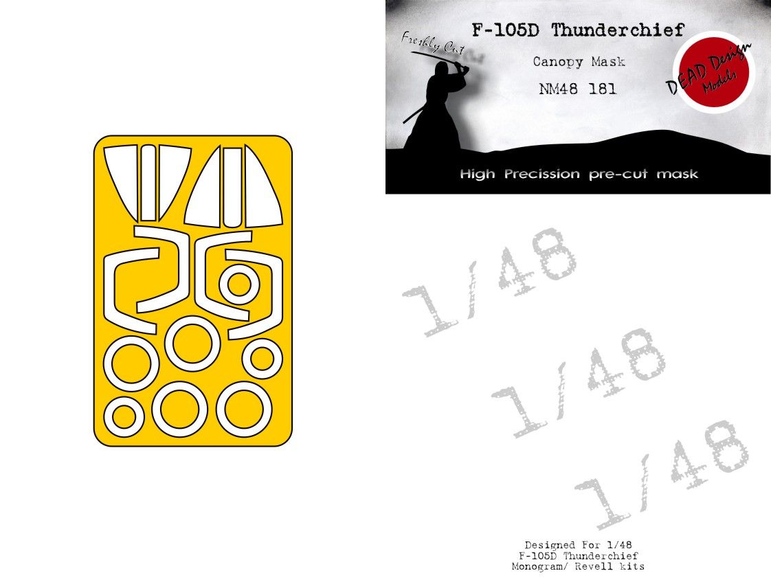 1:48 F-105 D Thunderchief - wheels and canopy frame paint mask