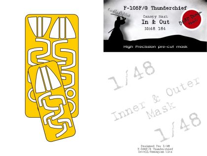 1:48 F-105 F/G Thunderchief - canopy mask In and Out (for Revell and Monogram kits)