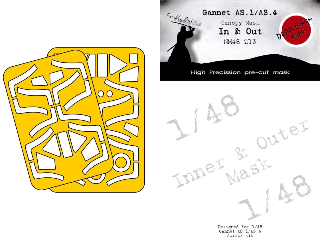 1:48 Gannet AS.1/AS.4 Canopy Mask In And Out Airfix