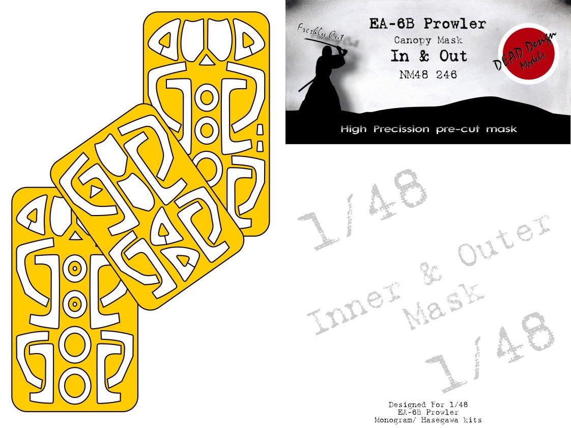 1:48 EA-6B Prowler canopy mask (inside and outside)