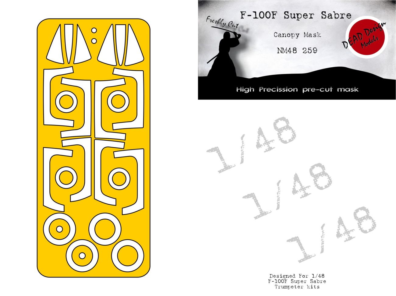 1:48 F-100F Super Sabre Canopy Mask (Trumpeter)