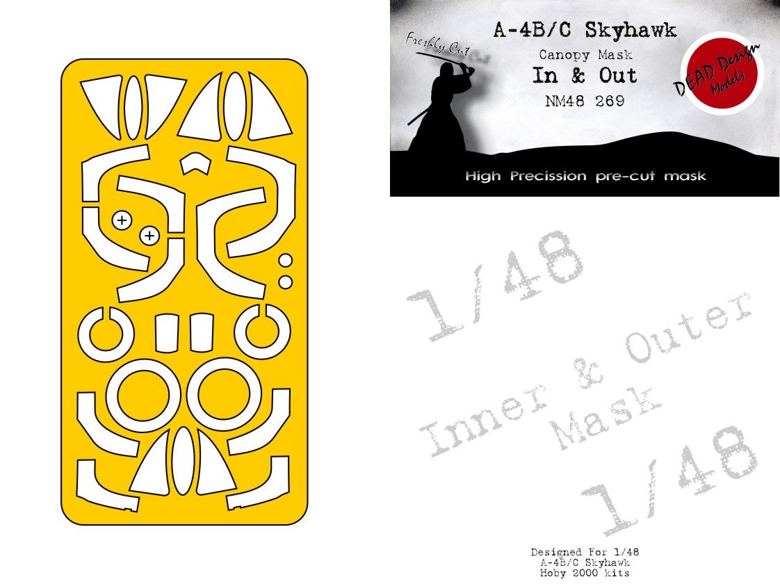 1:48 A-4B/C Skyhawk canopy mask (double sided) Hasegawa/Hobby 2000