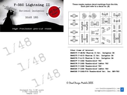 1:48 F-35C Lightning II National Insignias Tamiya