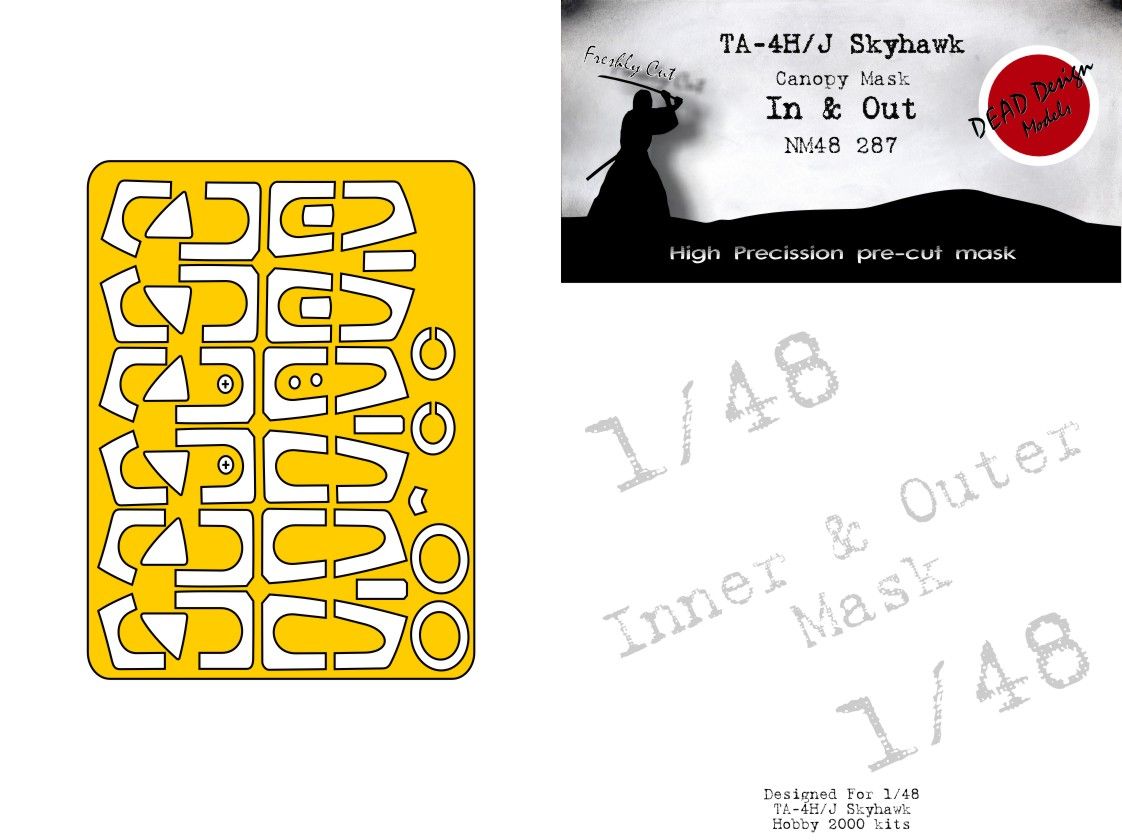 1:48 TA-4J Skyhawk canopy mask (inside and outside) Hasegawa/Hobby 2000