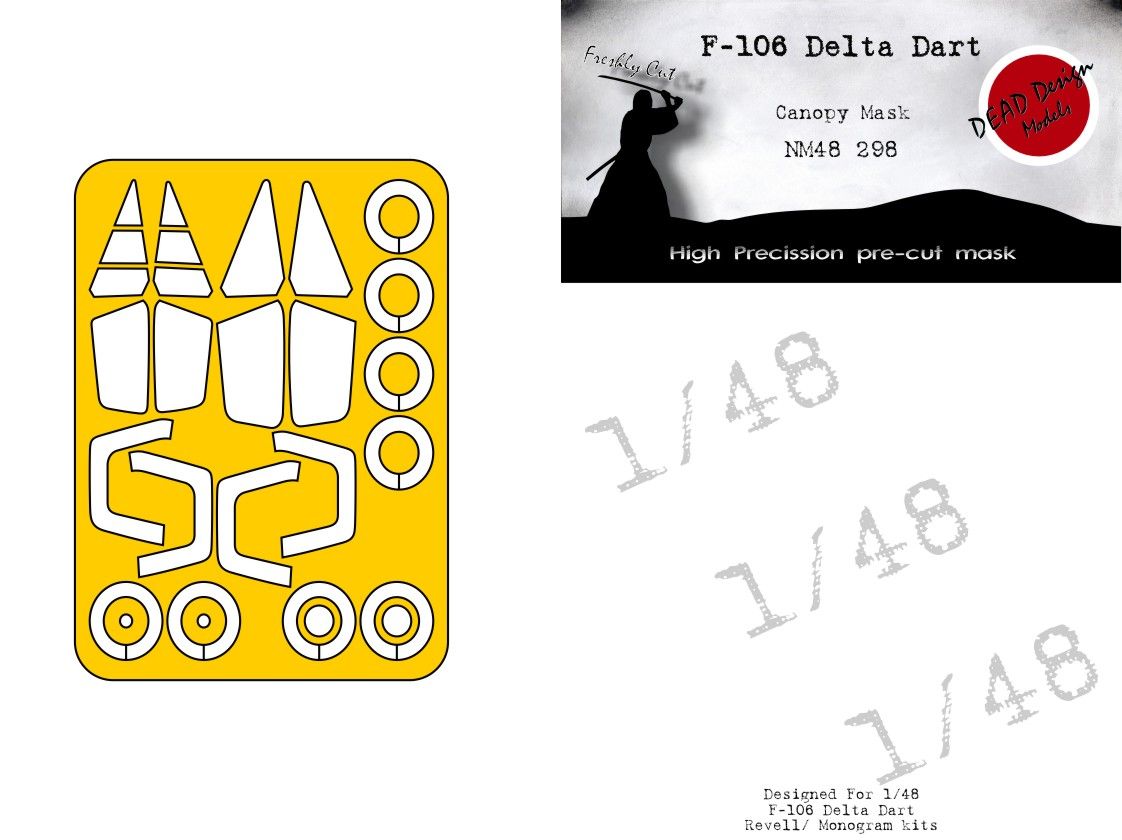 1:48 F-106A Delta Dart canopy mask Revell