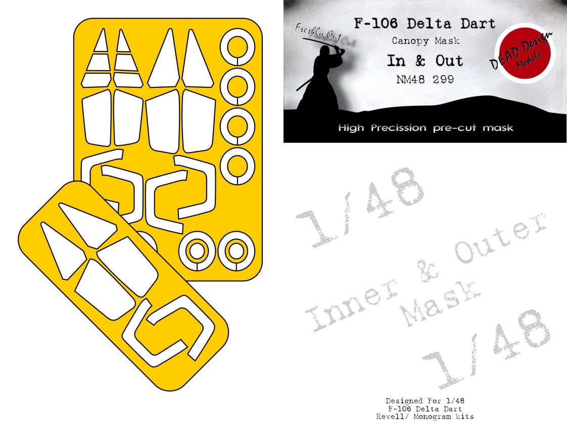 1:48 F-106A Delta Dart canopy mask (inside and outside) Revell