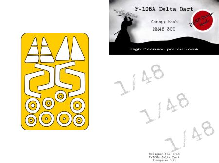 1:48 F-106A Delta Dart canopy mask Trumpeter