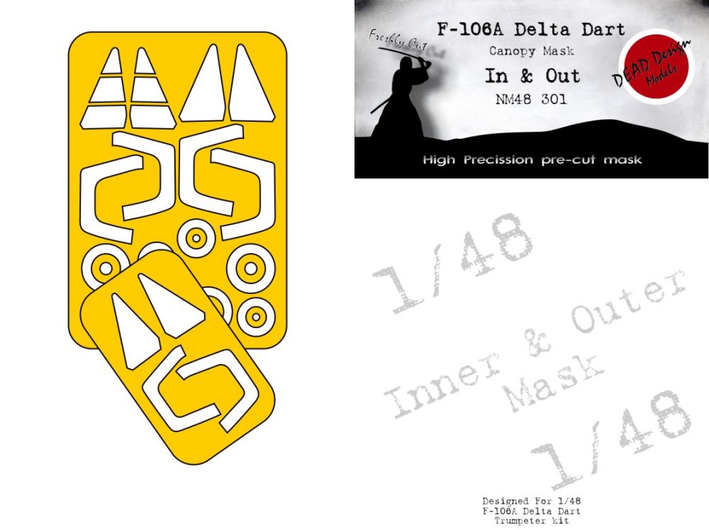 1:48 F-106A Delta Dart canopy mask (inside and outside) Trumpeter