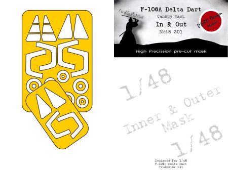 1:48 F-106A Delta Dart canopy mask (inside and outside) Trumpeter