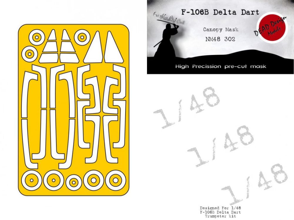 1:48 F-106B Delta Dart canopy mask Trumpeter