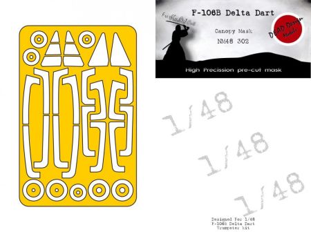 1:48 F-106B Delta Dart canopy mask Trumpeter