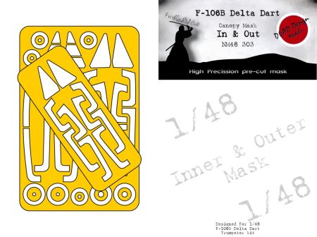1:48 F-106B Delta Dart canopy mask (inside and outside) Trumpeter