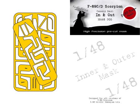 1:48 F-89 Scorpion canopy mask (inside and outside) Monogram