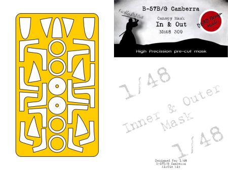 1:48 B-57B/G Canberra canopy mask (inside and outside) Airfix
