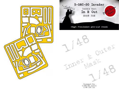 1:48 B-26B-50 Invader canopy mask (inside and outside) ICM