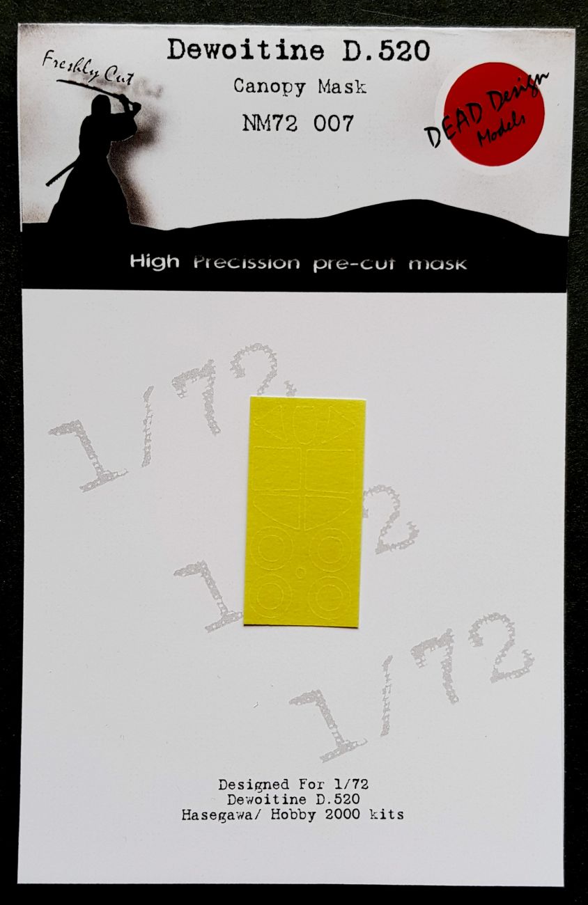 1:72 Dewoitine D.520 - Canopy Mask for Hasegawa, Hobby 2000