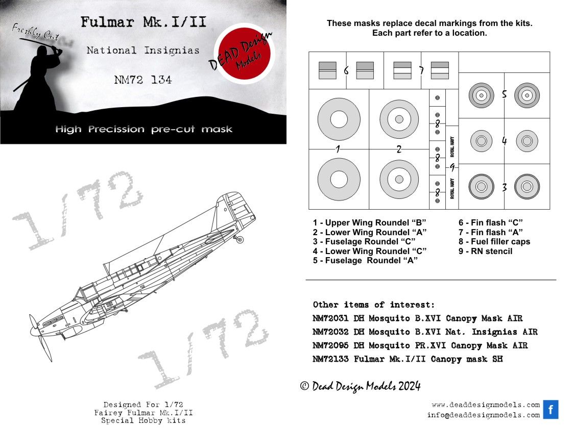 1:72 Fulmar Mk.I/II National Insignias Special Hobby