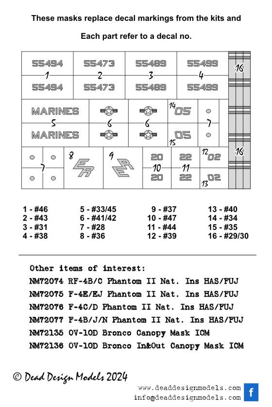 1:72 OV-10D Bronco Markings And National Insignias (Corrected) ICM