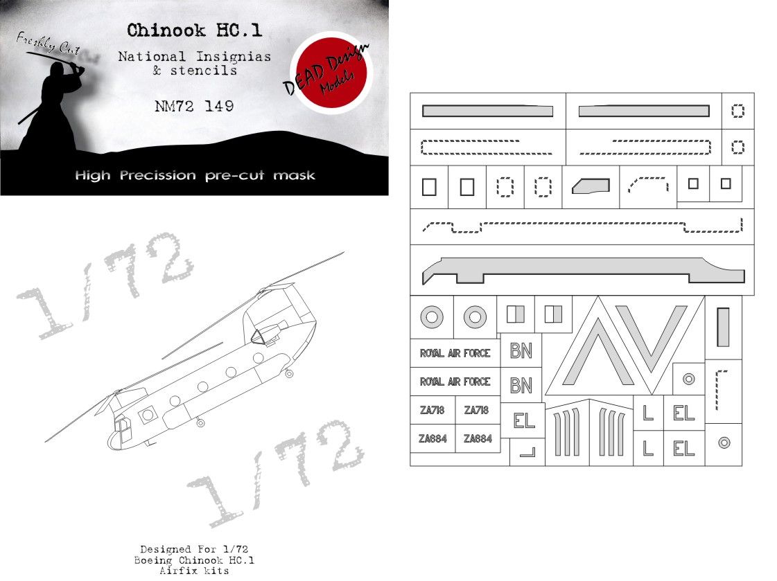 1:72 Chinook HC.1 National Insignias & Stencils (Airfix)