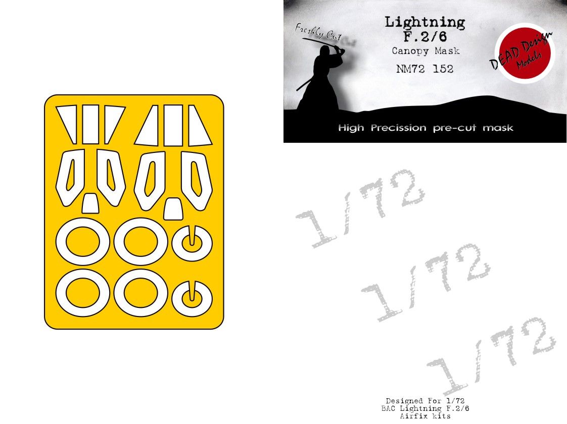 1:72 Lightning F.2/6 Canopy Mask (Airfix)