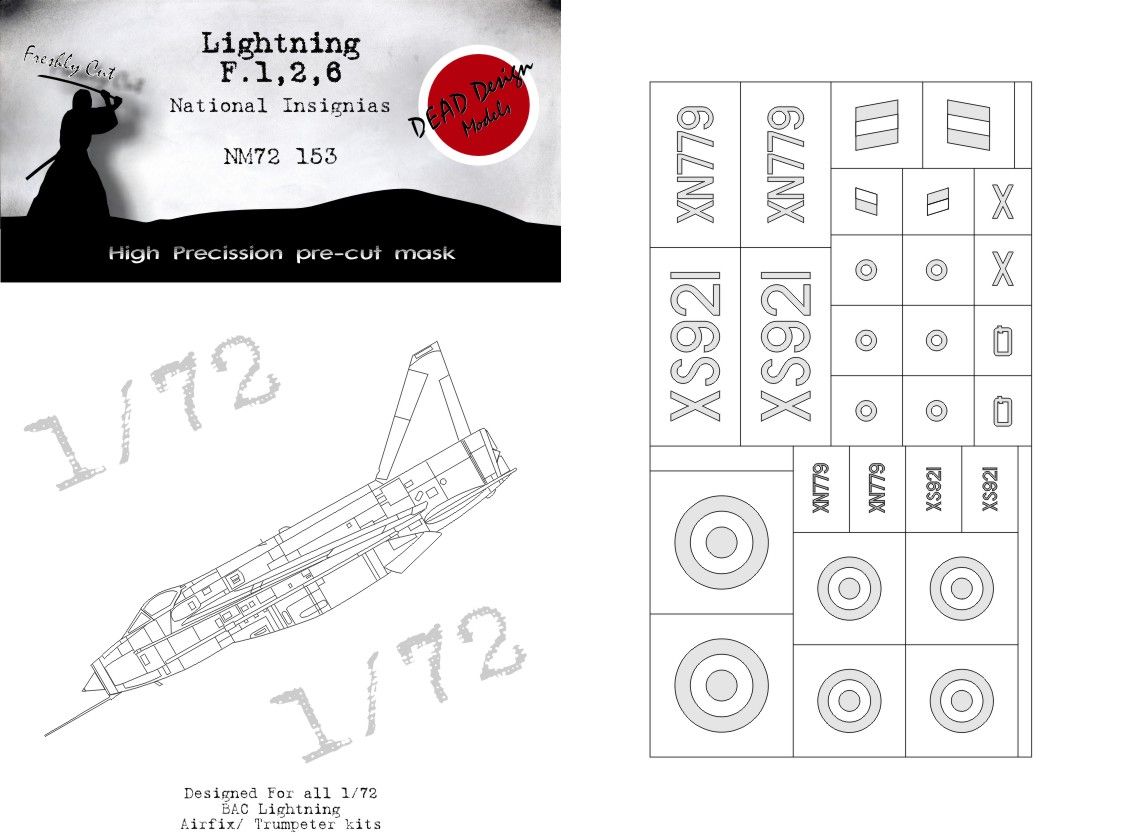 1:72 Lightning F.1, 2, 6 National Insignias (Airfix/Trumpeter)