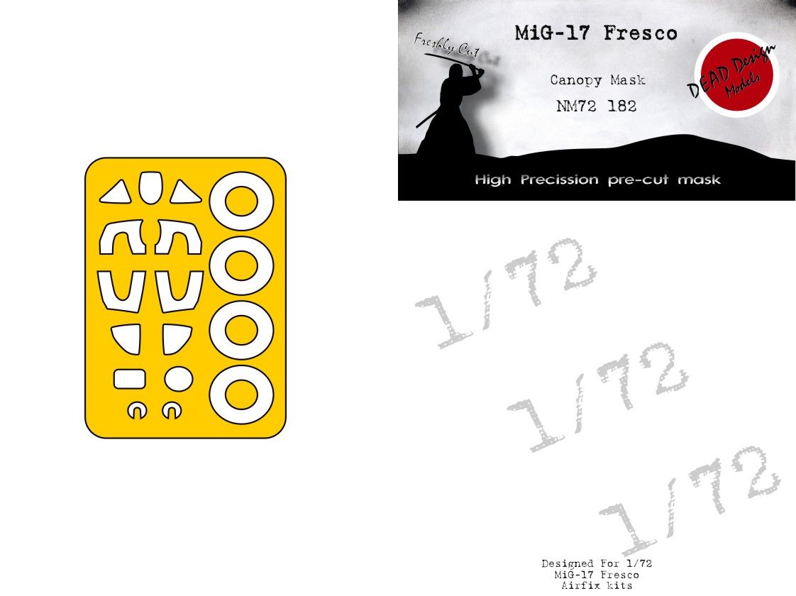 1:72  MiG-17F canopy mask Airfix