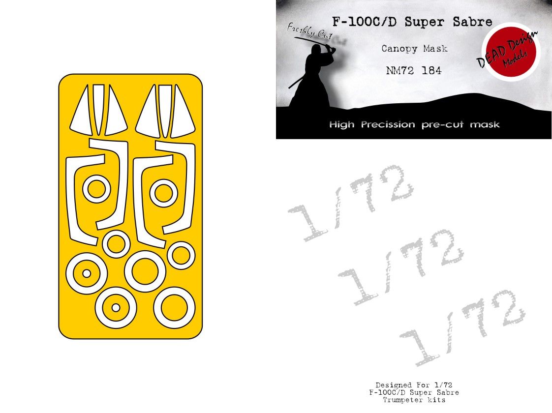1:72  F-100C/D Super Sabre canopy mask Trumpeter