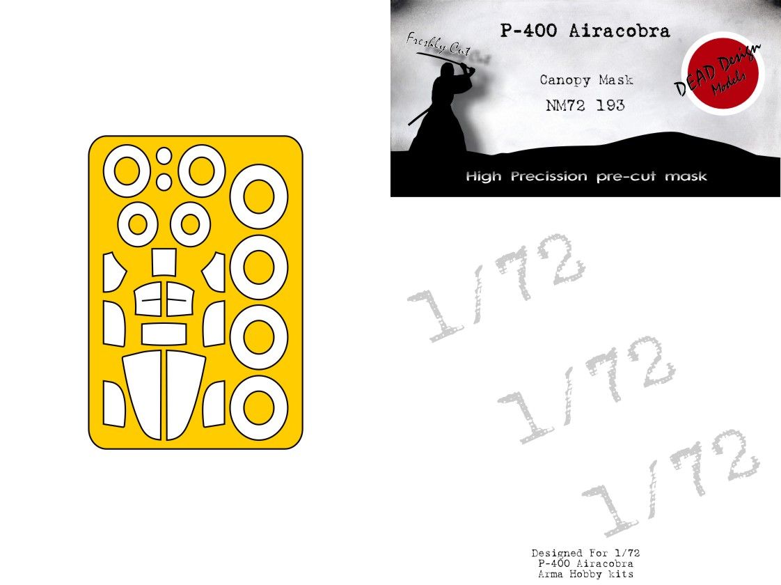 1:72 P-400 Airacobra Canopy Mask (For Arma Hobby)