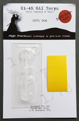 1:72 Ki-45 KAI Toryu Vacu Canopy & Mask for Hasegawa
