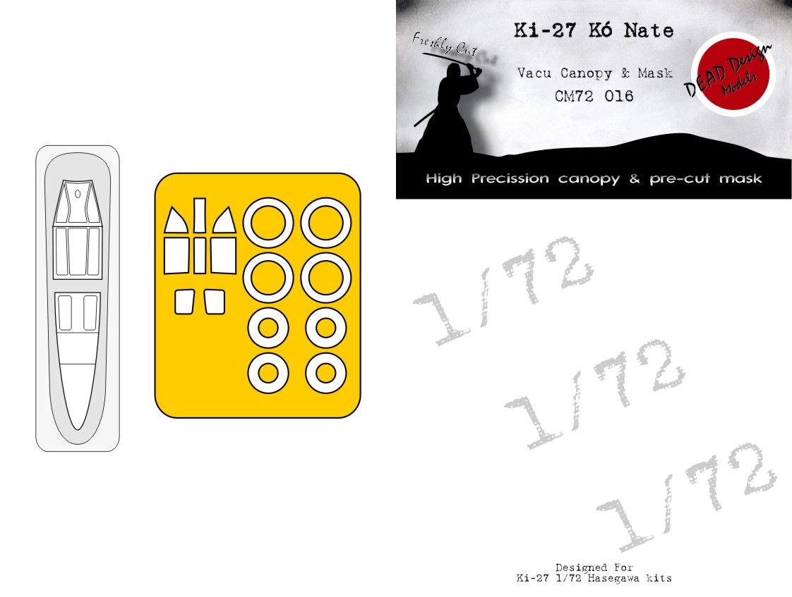 1:72 Ki-27 Ko Nate Vacu Canopy And Mask (Hasegawa)