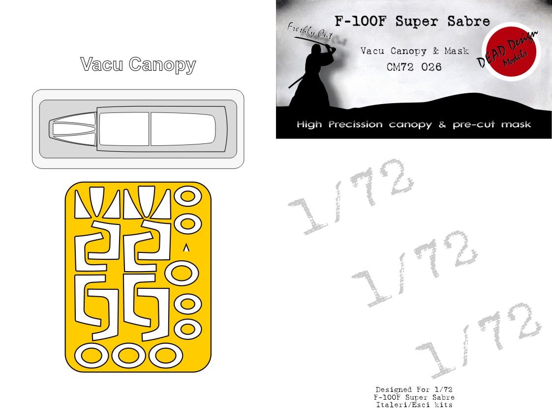 1:72 F-100F Super Sabre Vacu Canopy & Mask Esci/Italeri