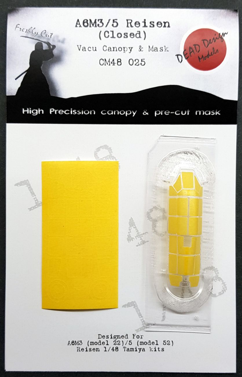 1:48 A6M3 model 22 / A6M5 model 52 Vacu Canopy & Mask (Closed) Tamiya