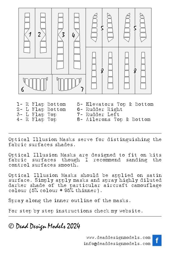 1:72 Bf 109E-1/3/4/7 Optical Illusion Control Surfaces Eduard/Special Hobby
