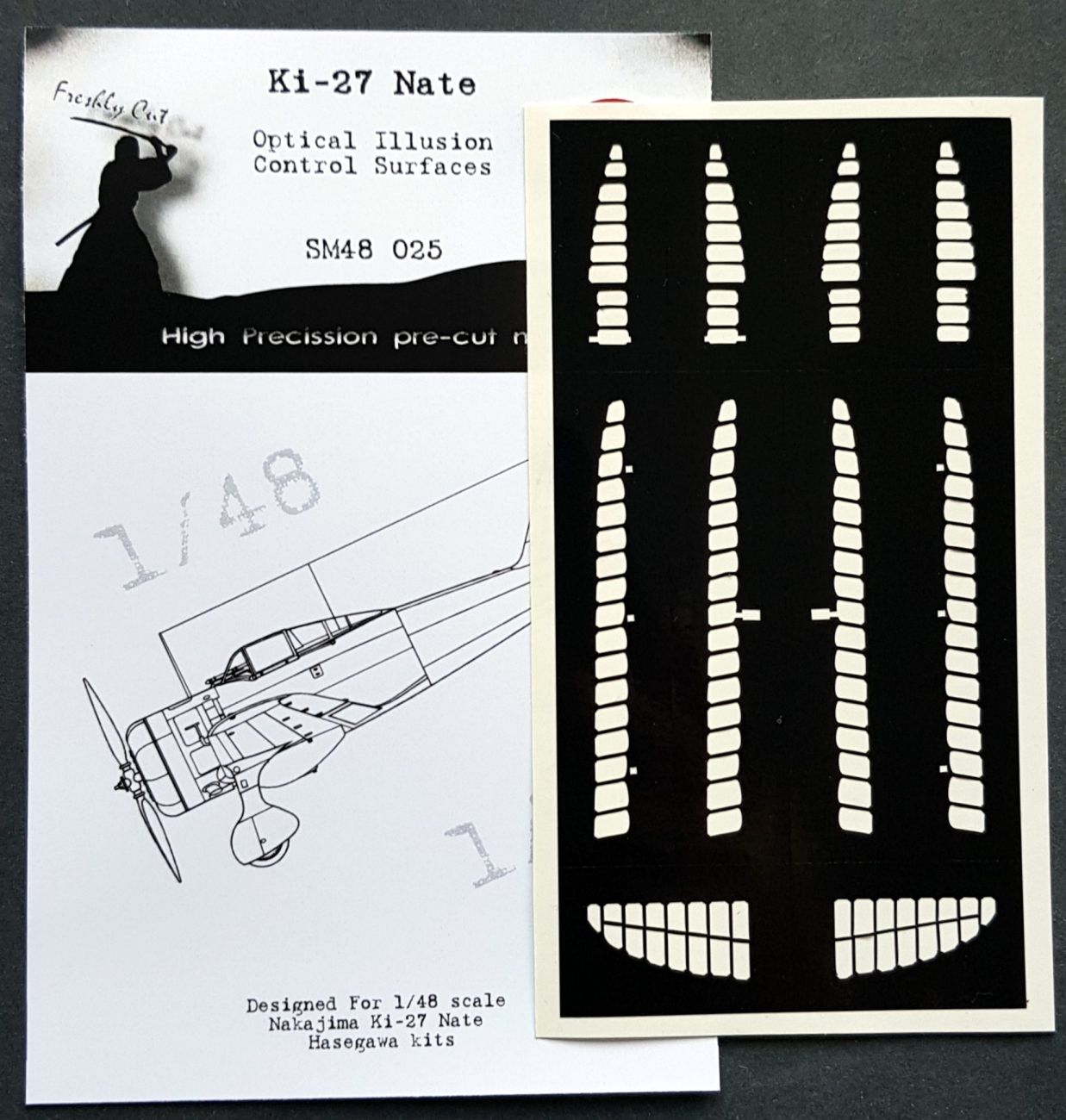 1:48  Nakajima Ki-27 Nate optical illusion paint mask for control surfaces Hasegawa