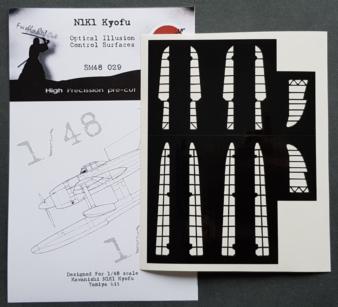 1:48 N1K1 Kyofu - Optical Illusion Control Surfaces for Tamiya
