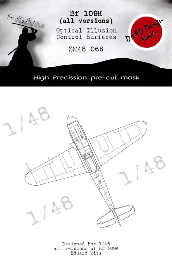 1:48 Bf 109K (All Versions) Optical Illusion Control Surfaces (For Eduard Kits)