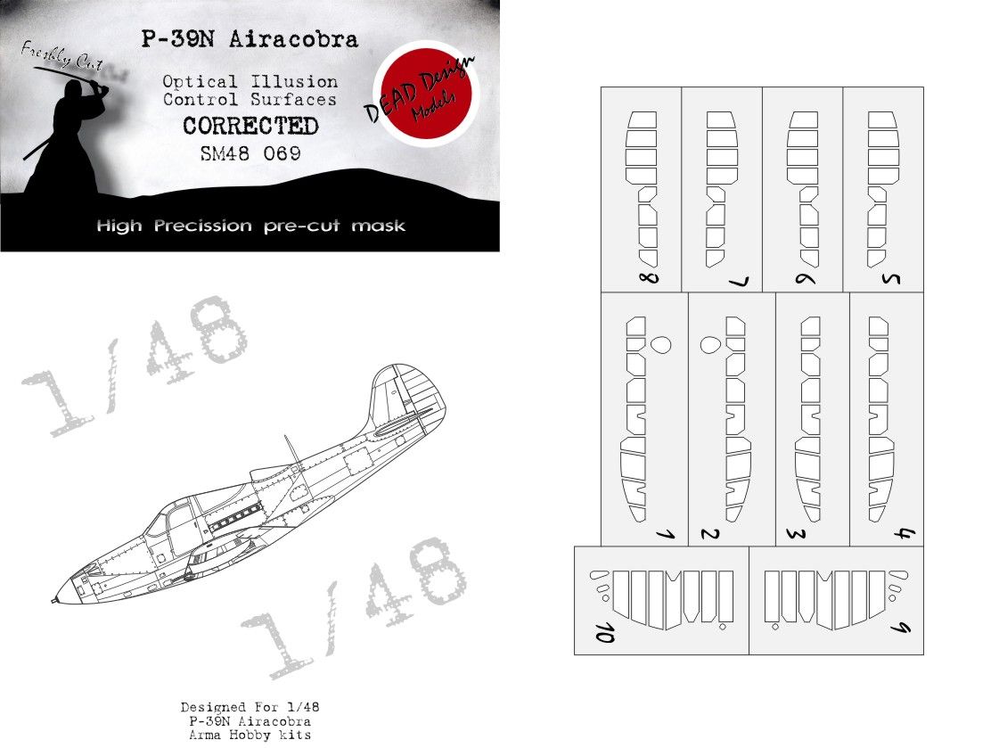 1:48 P-39N Airacobra Optical Illusion Control Surfaces CORRECTED (Arma Hobby)