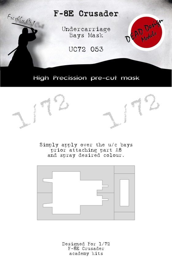 1:72 F-8 E Crusader - Undercarriage Bays Masks (for Academy kits)