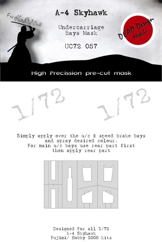 1:72 A-4 Skyhawk Undercarriage Bays Mask Fujimi/Hobby 2000