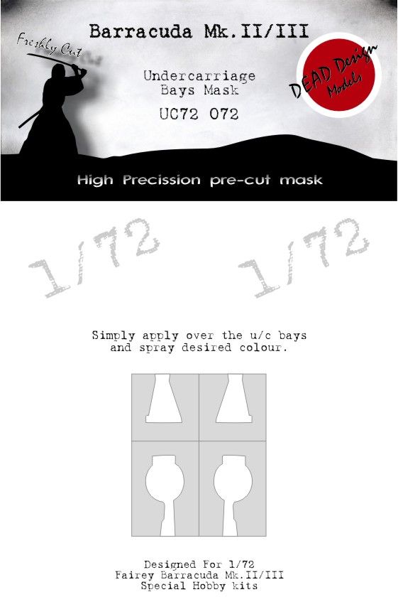 1:72 Fairey Barracuda Mk.II / Mk.III - Under Carriage Bays Mask (for Special Hobby kits)