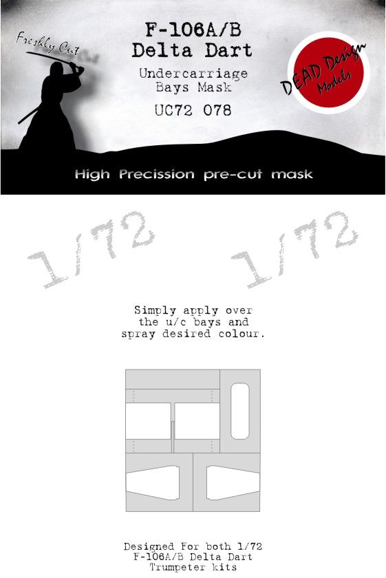 1:72 Convair F-106 A / B Delta Dart - Under Carriage Bays Mask for Trumpeter