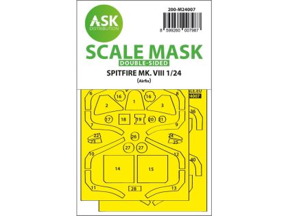 1:24 Spitfire Mk.VIII double-sided express fit masks for Airfix