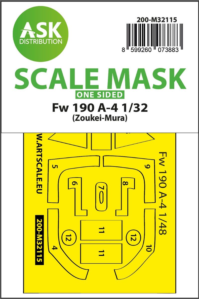 1:32 Fw 190A-4 one-sided express fit mask for Zoukei-Mura