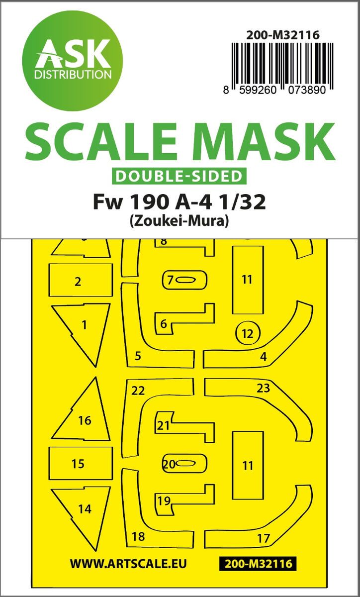 1:32 Fw 190A-4 double-sided express fit mask for Zoukei-Mura