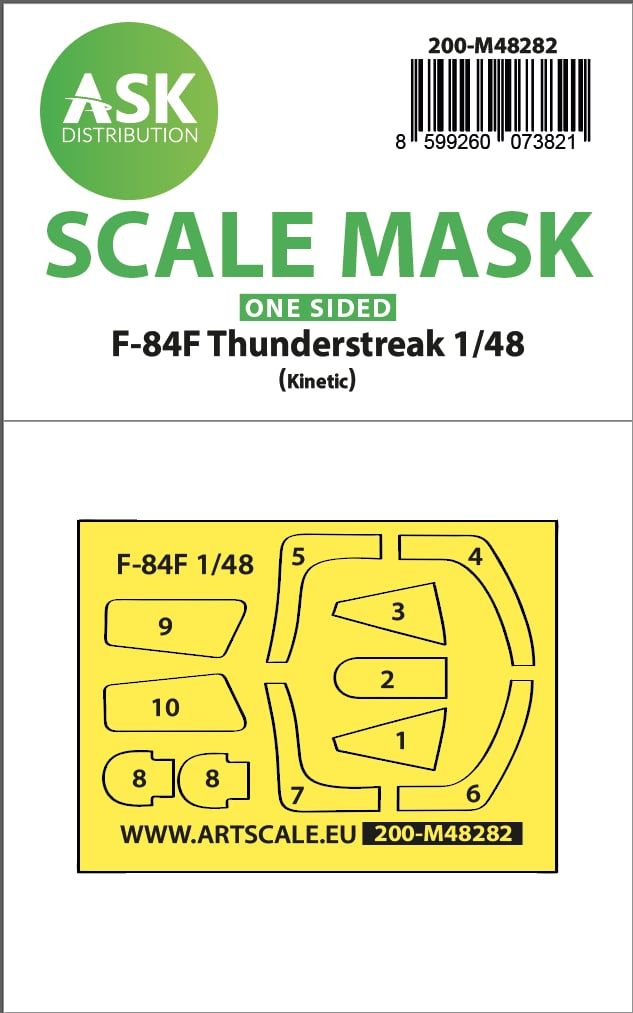 1:48 F-84F Thunderstreake one-sided express fit mask for Kinetic